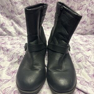 Black Leather Ankle Boots